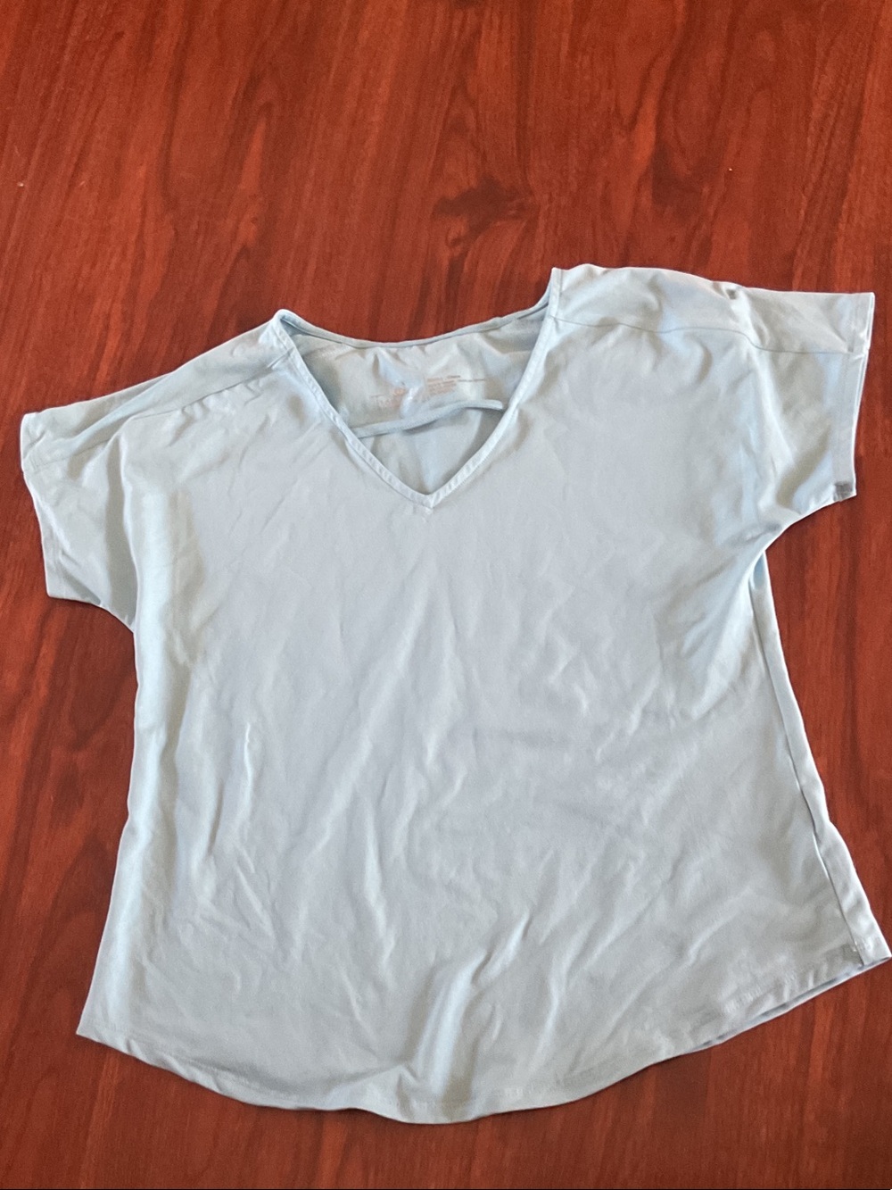 Tranquility by Colorado Clothing Light Blue V-Neck Short Sleeve Tee